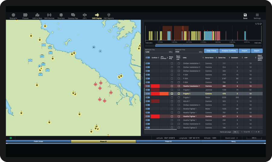 Electromagnetic Battle Management software
